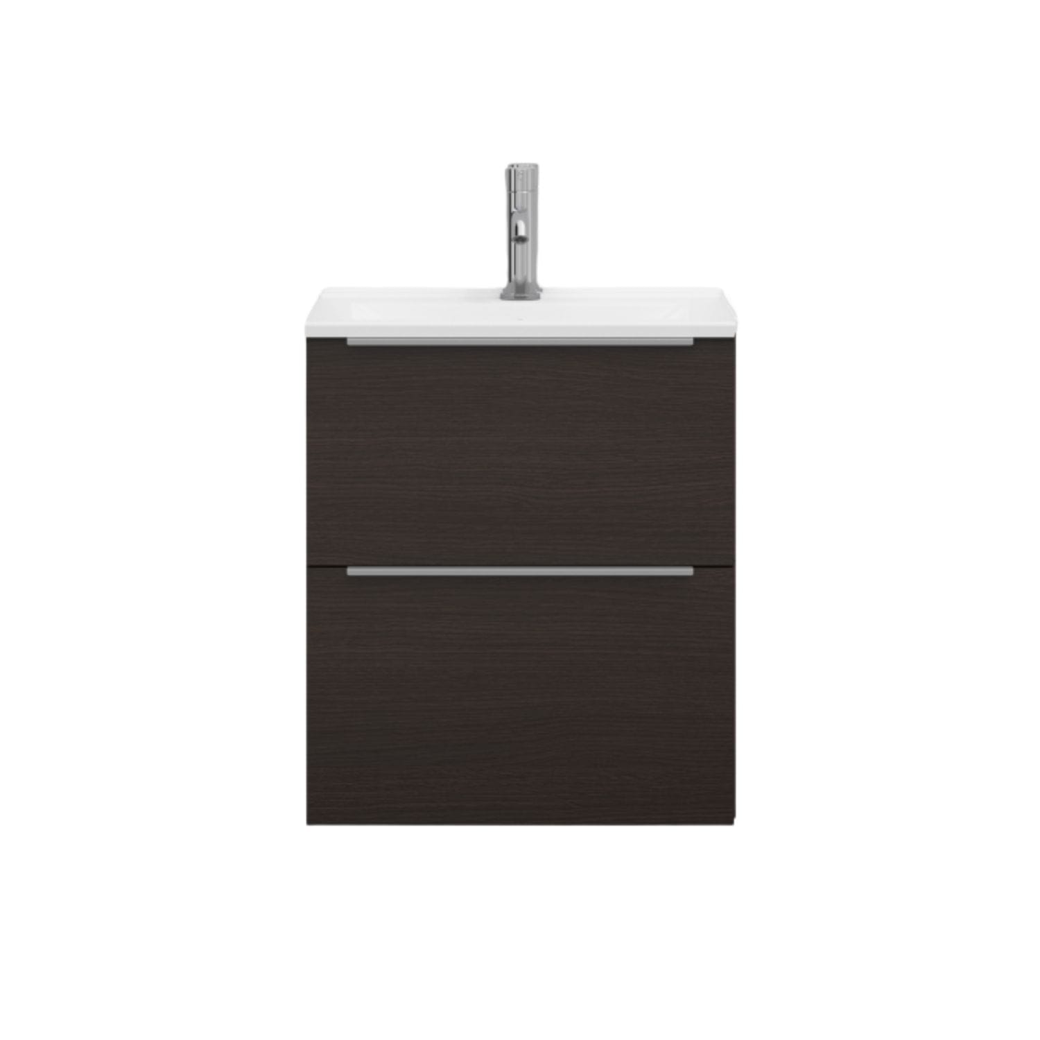 Svedbergs STILLA Slim D35 Servantskap med 2 skuff Mørk eik / 50cm / Integrert håndtak alu Svedbergs Servantskap SV-550353