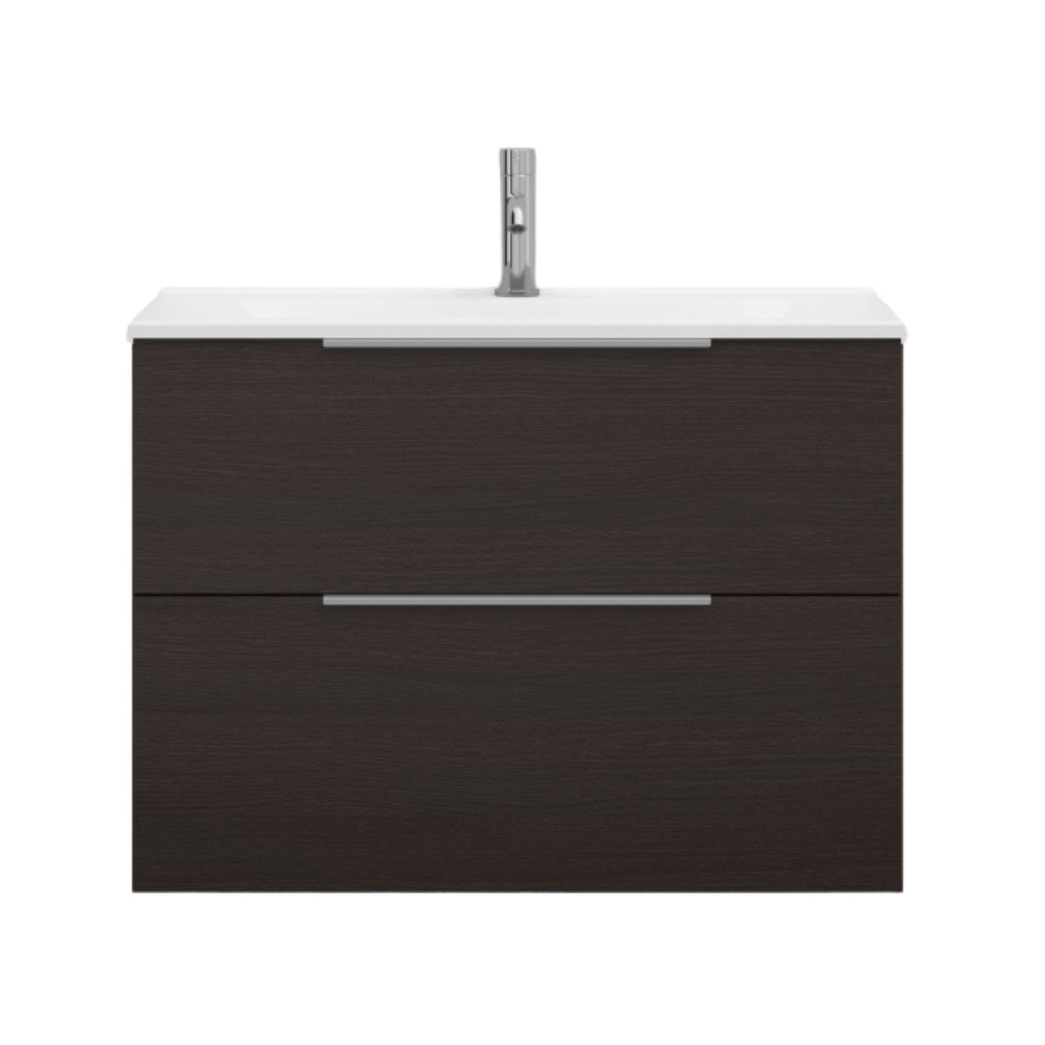 Svedbergs STILLA Slim D35 Servantskap med 2 skuff Mørk eik / 80cm / Integrert håndtak alu Svedbergs Servantskap SV-580353
