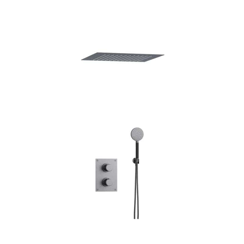 Tapwell ARM7268 Takduj Innbygging - Innebygd firkantet Brushed black chrome / 400x400mm Tapwell Dusjsett TA-9428089