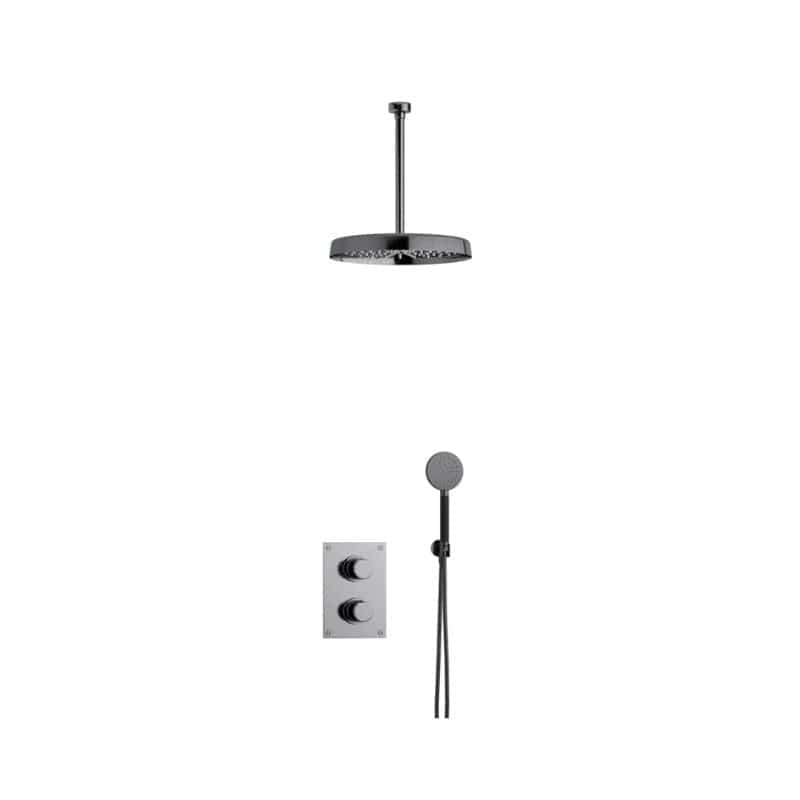Tapwell ARM7268 Takdusj Innbygging - Takmontert Black chrome / 300mm / Ø300mm Tapwell Dusjsett TA-9428078