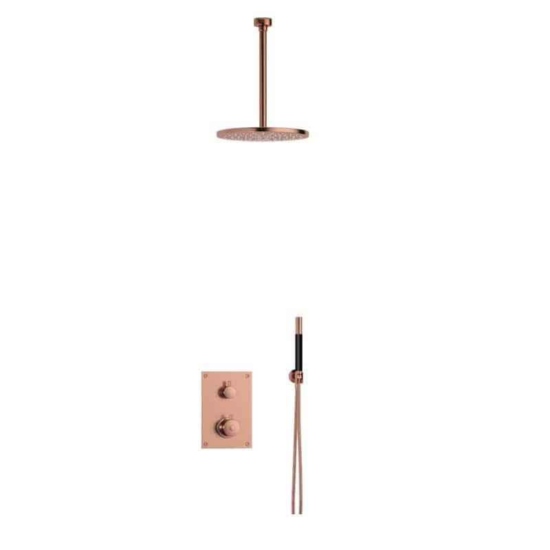 Tapwell BOX7268 Takdusj Innbygging - Takmontert Oksiderende kobber / 300mm / Ø250mm Tapwell Blandebatteri innbygging TA-9424951