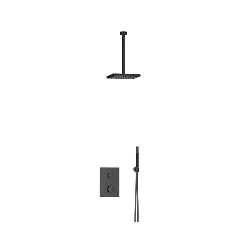 Tapwell BOX7268 Takdusj Innbygging - Takmontert Svart matt / 300mm / 200x200mm Tapwell Blandebatteri innbygging TA-9424916