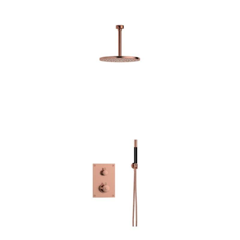 Tapwell Z079 Takdusj Innbygging - komplett Oksiderende kobber / 200mm Tapwell Blandebatteri innbygging TA-9424943