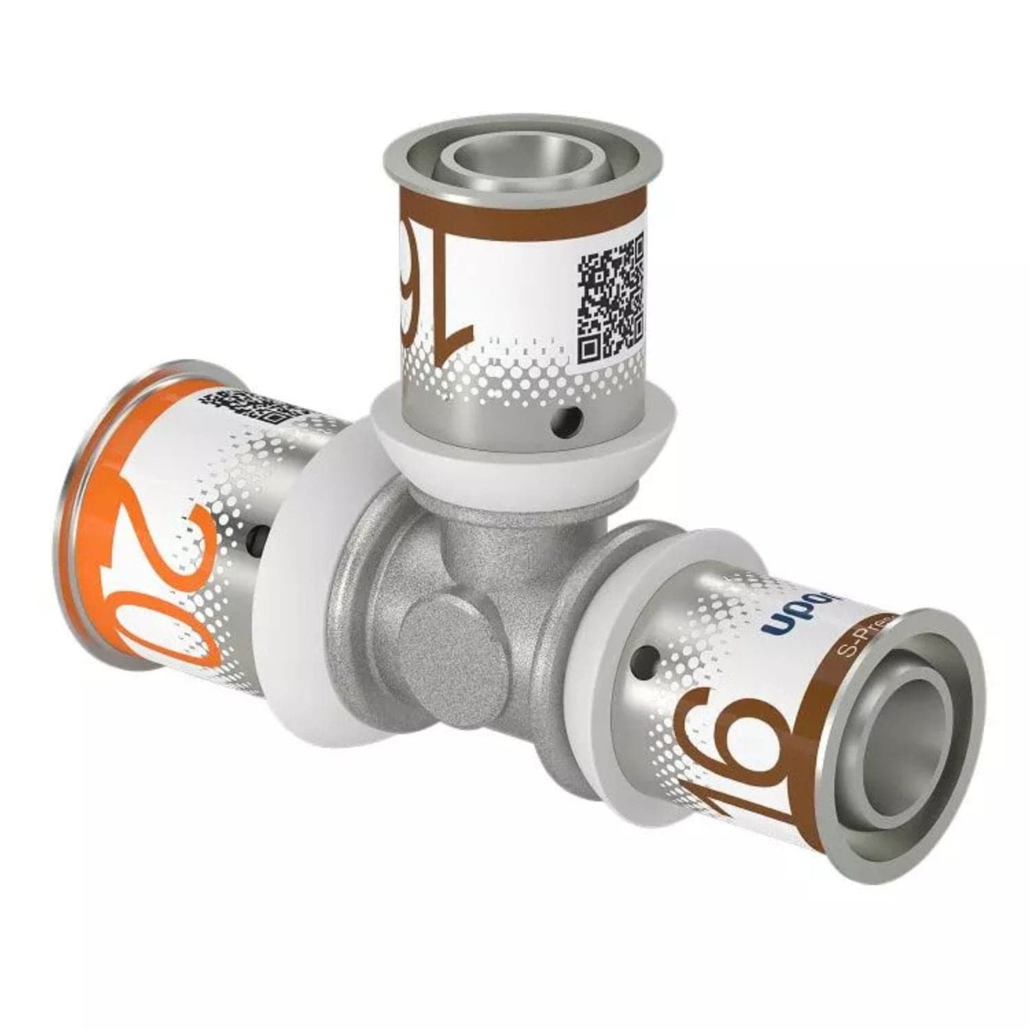Uponor S-Press Plus T-rør Reduksjon 20-16-16mm Uponor T-rør pressfitting HEI-5114492