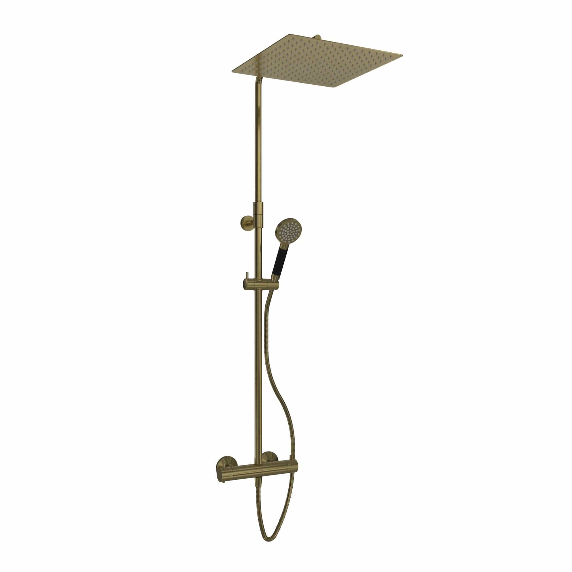 VikingBad Hedda Rainshower Rett Børstet messing VikingBad Takdusj VB-118184