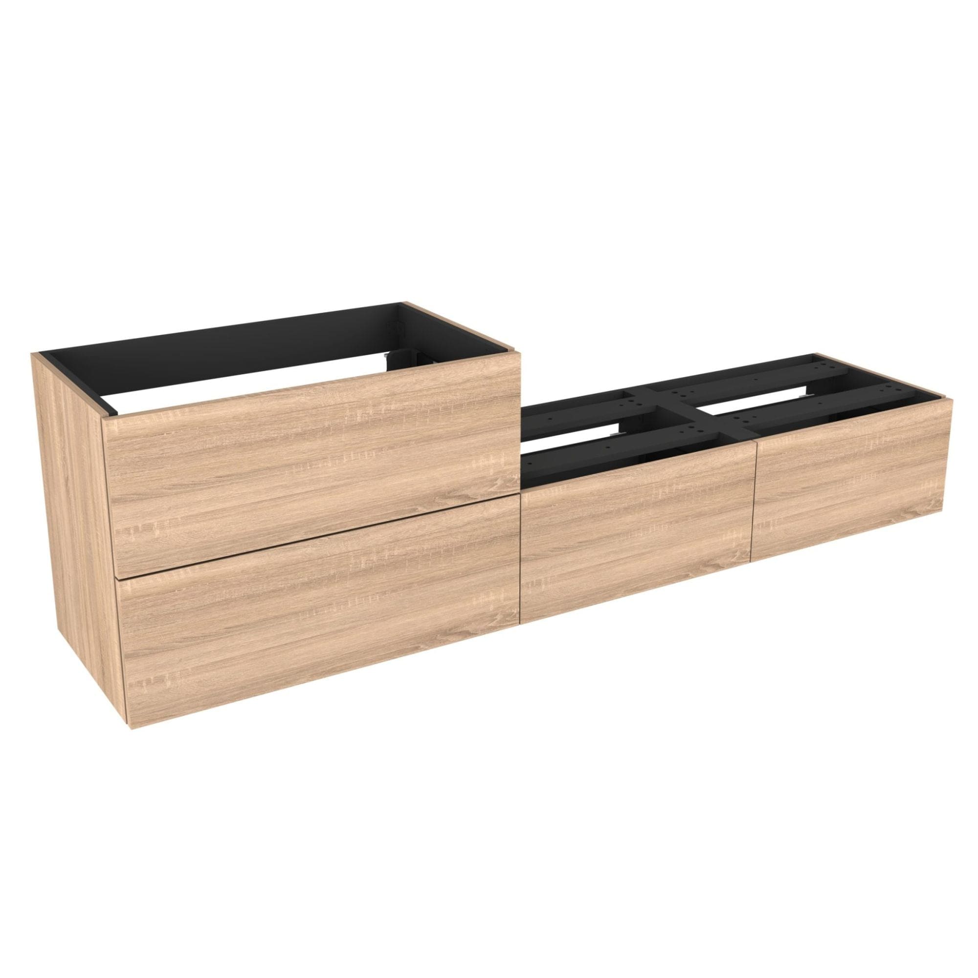 VikingBad Mie Smart Slett Servantskap 200 cm Lys eik / 200cm VikingBad Servantskap VB-116199