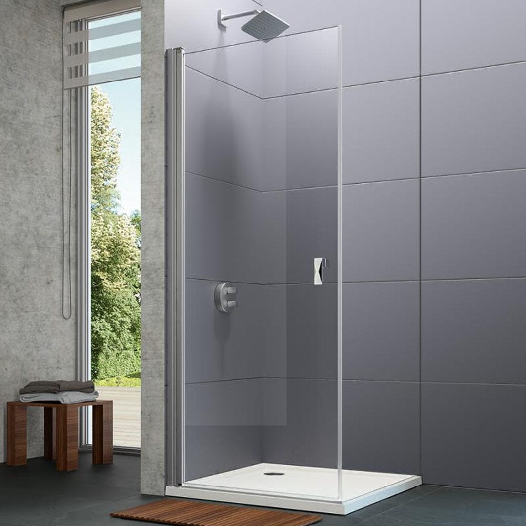 Huppe Design Pure Dusjdør Rett 75,5-97cm - pris pr stk Sølv / 80cm / Klart glass Huppe Dusjdør BD-6316639
