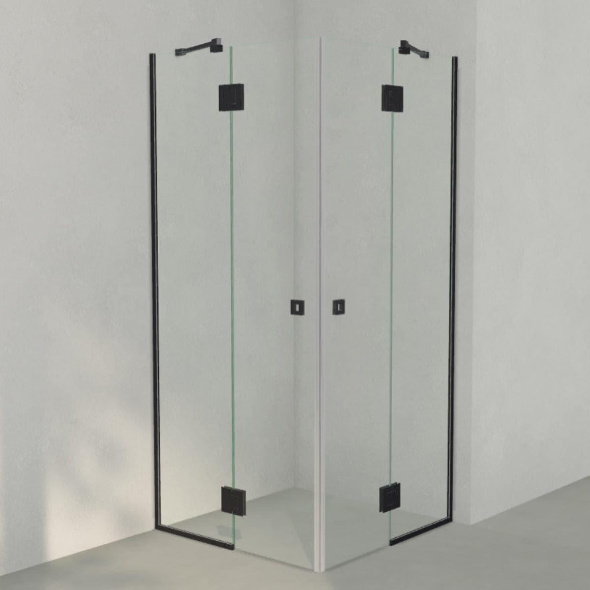 INR Dusjhjørne ARC 16 Frame Måltilpasset Svart matt / Måltilpasset / Timeless klart glass INR Iconic Nordic Rooms Dusjhjørne INR-116111100