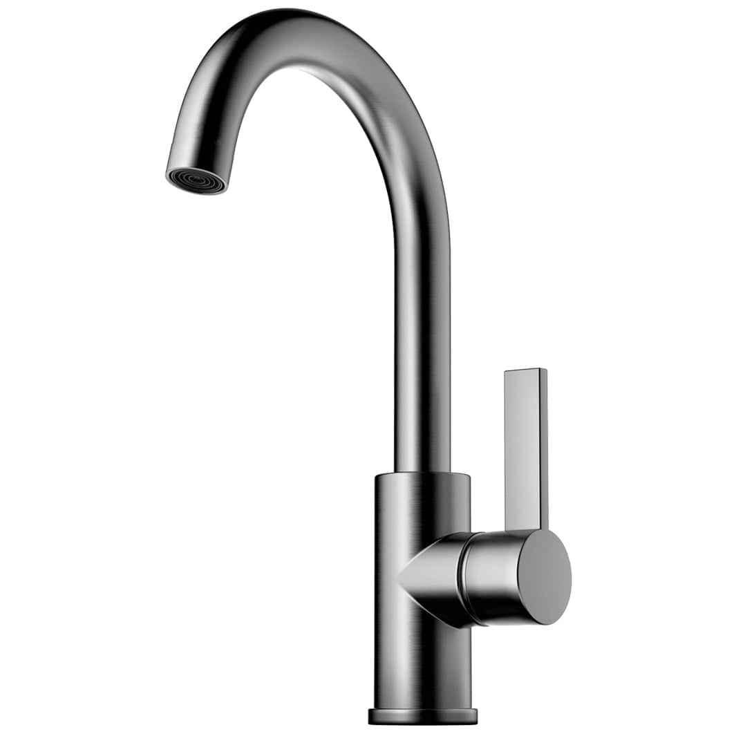 Tapwell ARM078 Servantbatteri H328mm - ikke til benkeplate Brushed black chrome Tapwell Servantbatteri TA-9424421