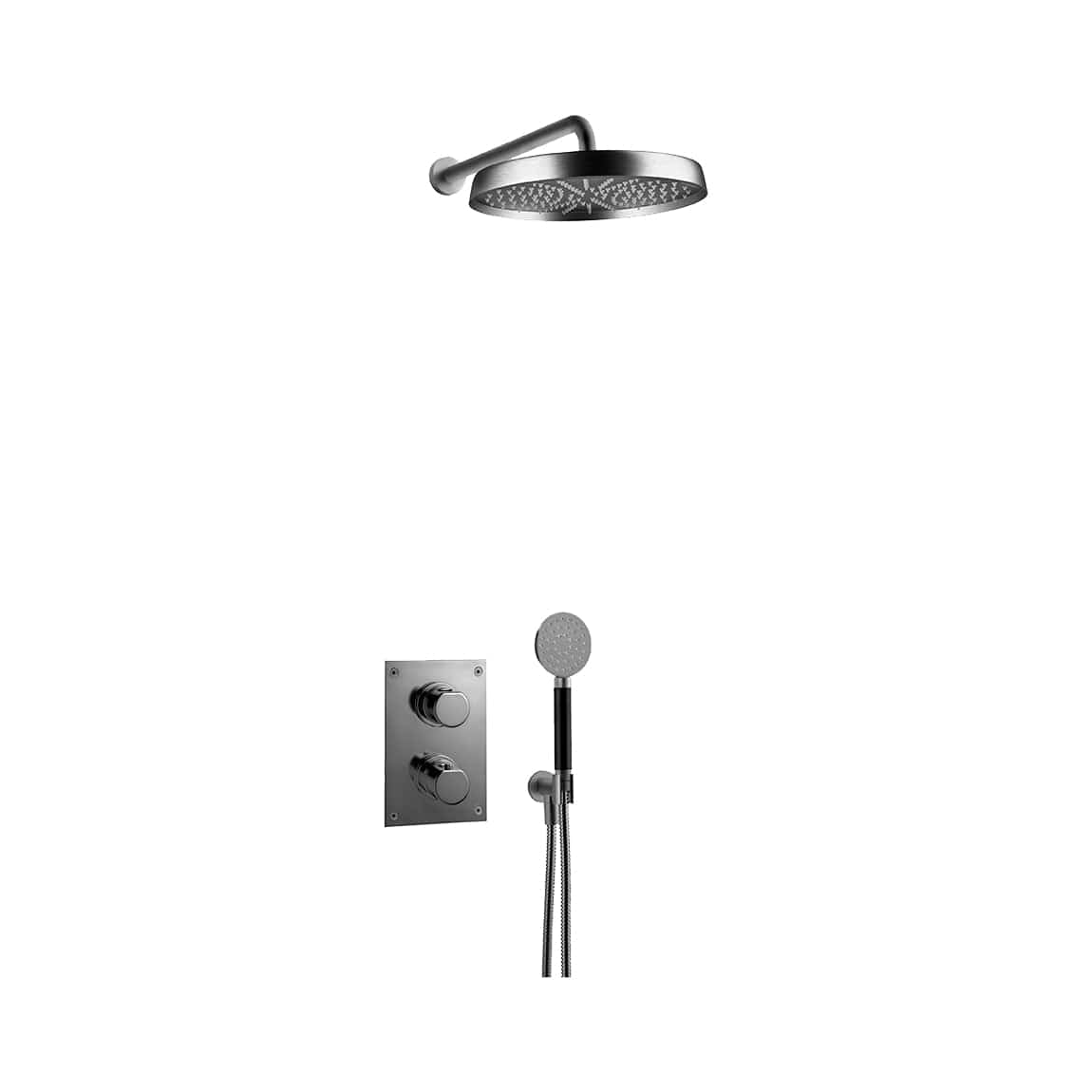 Tapwell ARM7268 ED2 Takdusj Innbygging Brushed black chrome Tapwell Blandebatteri innbygging TA-9426735