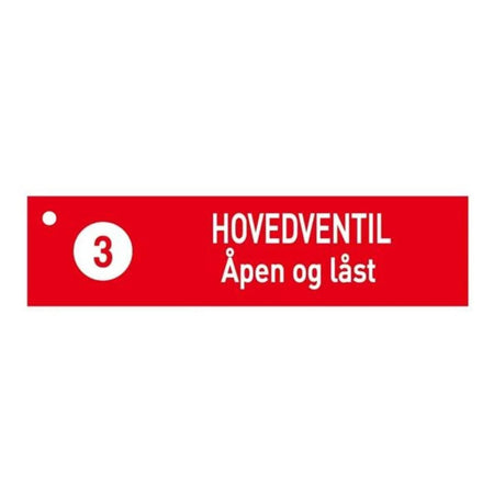 1904 Skilt Hovedventil Åpen og Låst