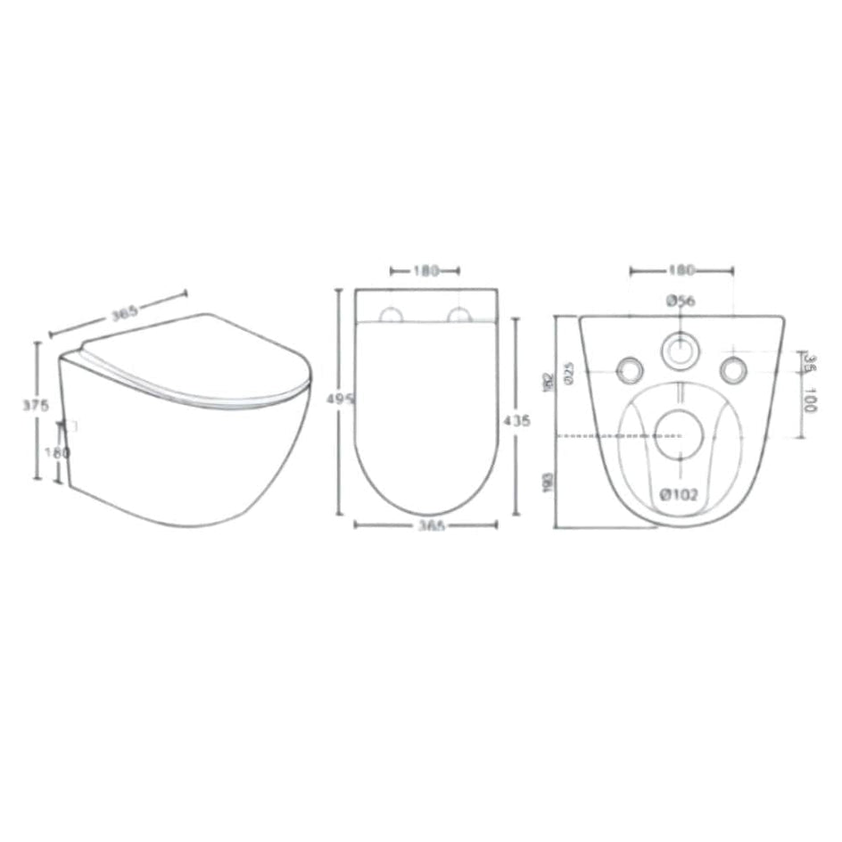 A-collection Omea Rimless Vegghengt Toalett - inkl. sete A-collection Vegghengt toalett
