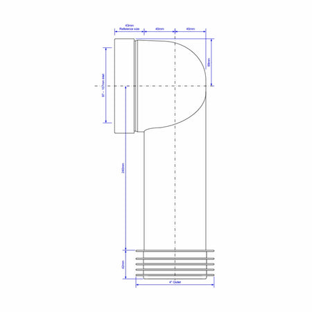 Reservedel: Altech Klosettbend 90° 110x280mm