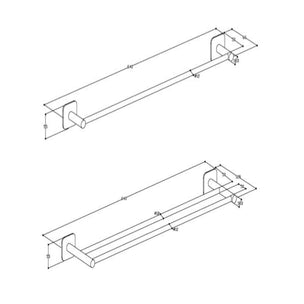 Alterna Exto Håndklestang 60cm dobbel selvklebende