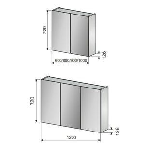 Alterna Iza Speilskap B60-120xD13xH72cm