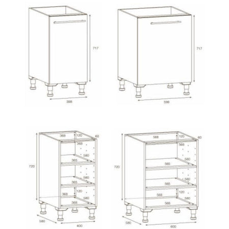 Alterna NEA Vaskerom: Benkeskap med 1 dør B40-60xD60xH72cm