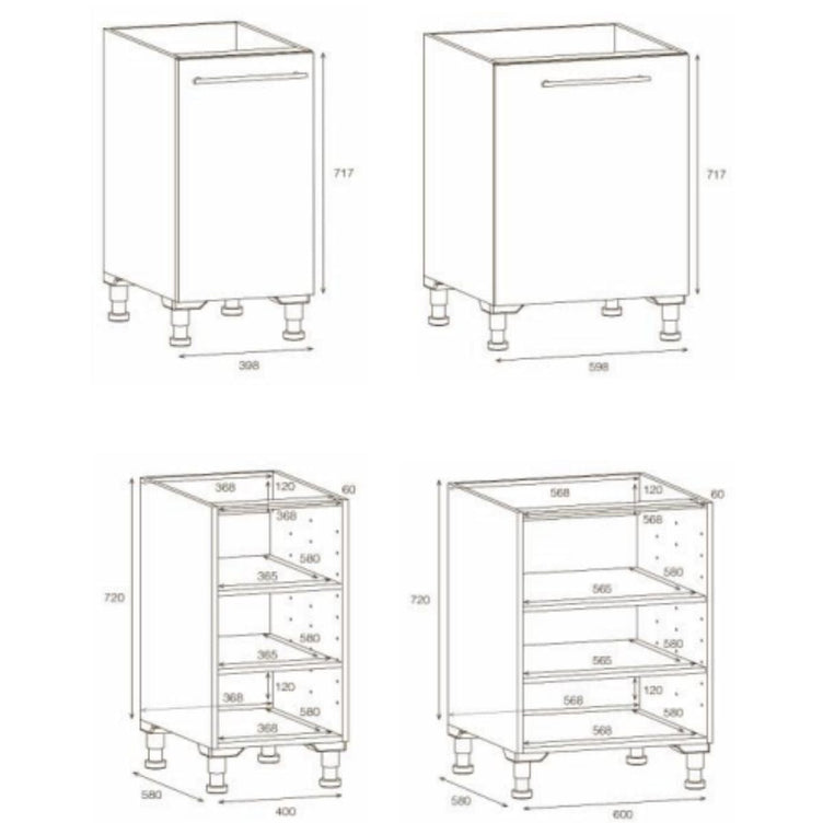 Alterna NEA Vaskerom: Benkeskap med 1 dør B40-60xD60xH72cm