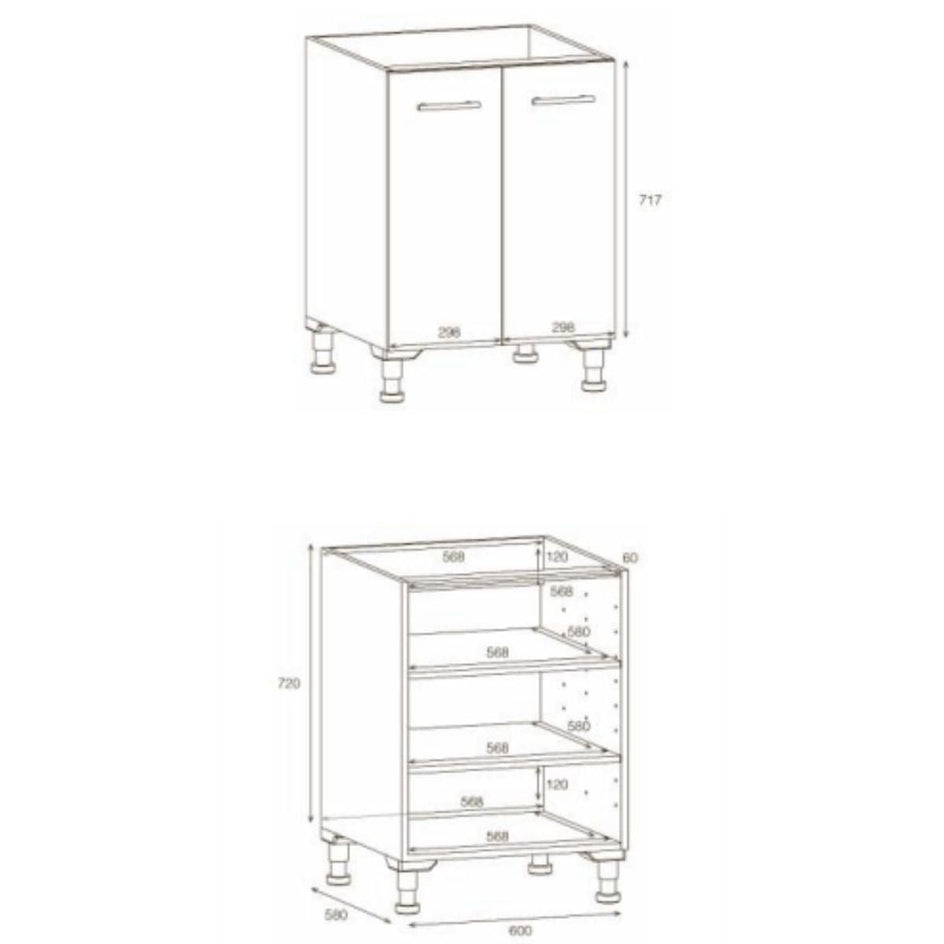 Alterna vaskerom: Benkeskap B60-80xD60xH72cm m/2 dører Alterna Benkeskap vaskerom