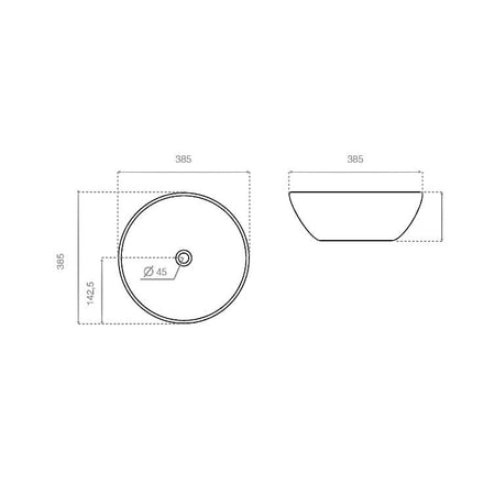 Bathco Calacatta Bolleservant Ø38,5cm, håndmalt