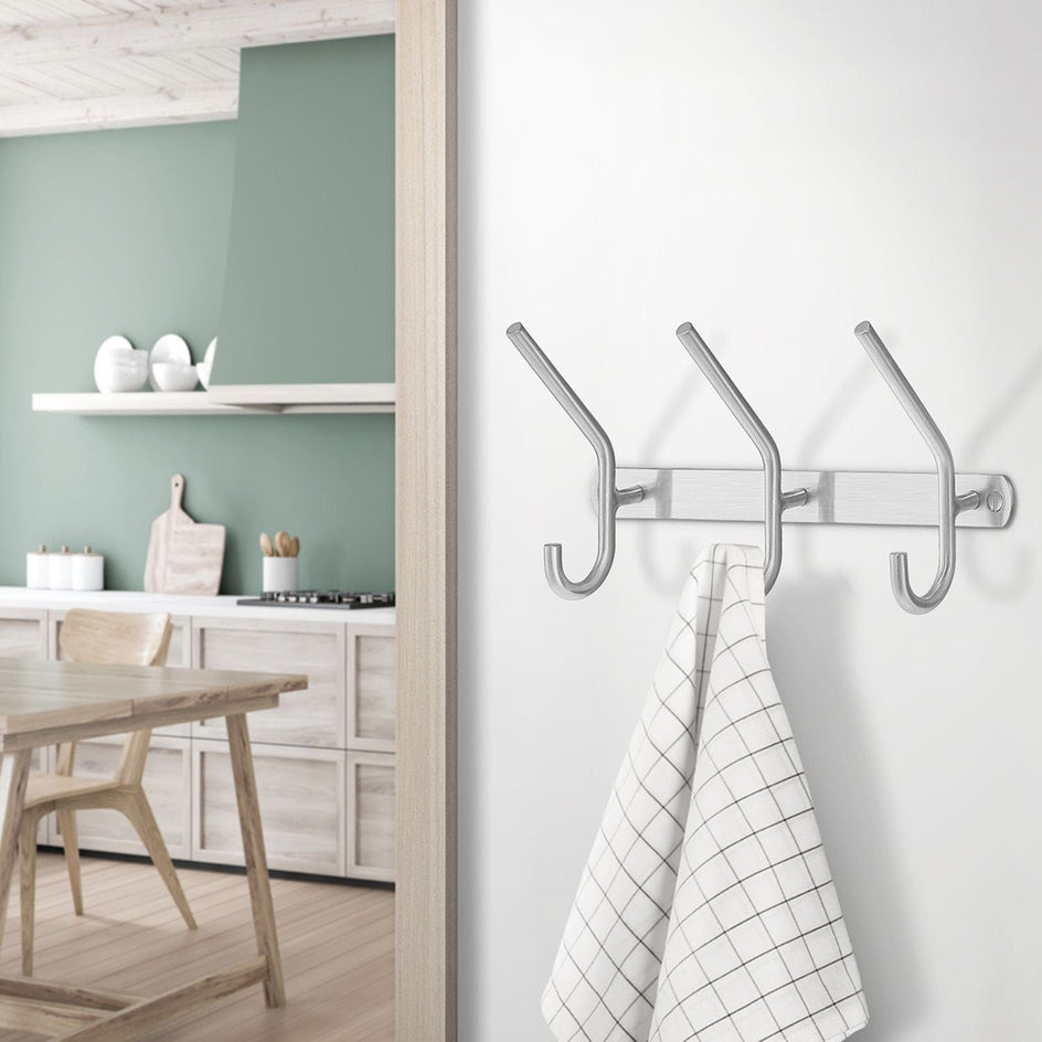 Beslagsboden 1003 Kroklist 3 Hattekroker Rustfritt stål Beslagsboden Knagger hus SM-B1003