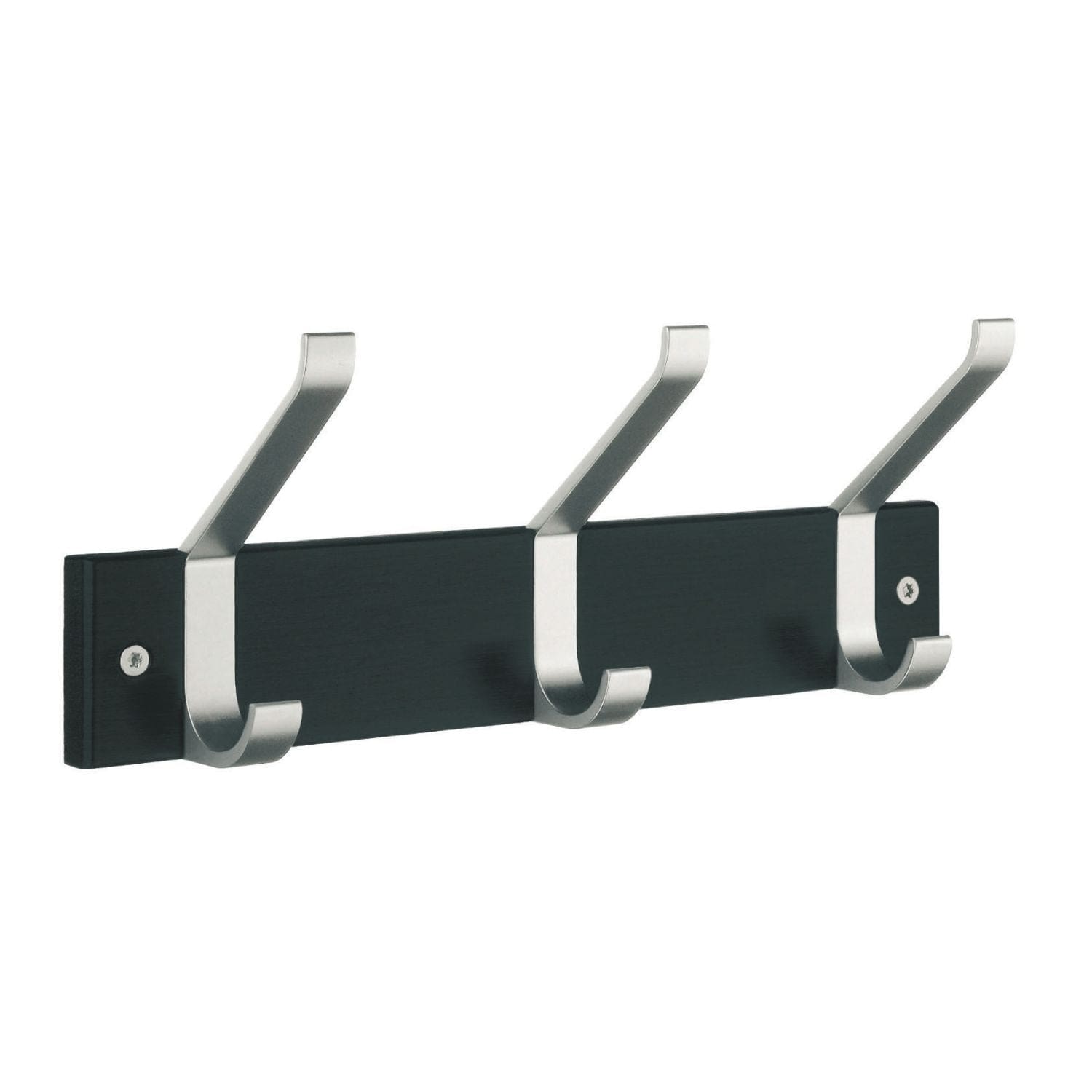 Beslagsboden 1073 Kroklist 3 Hattekroker Svart/aluminium Beslagsboden Knagger hus SM-BB1073