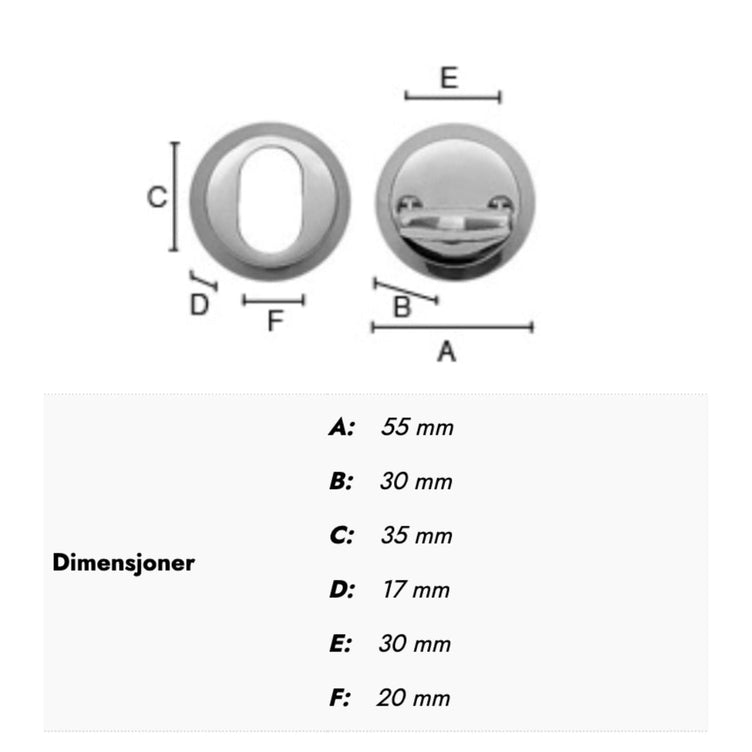 Beslagsboden Design 197 Sylindervrider og Universalring