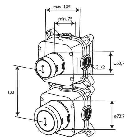Damixa Skjult Termostat 2-veis avleder