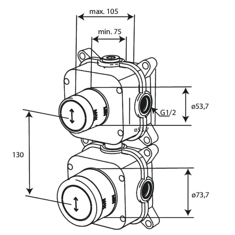 Damixa Skjult Termostat 2-veis avleder