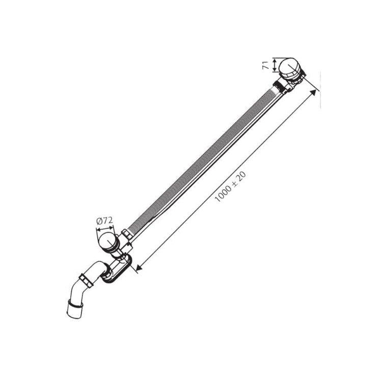 Damixa Soft pex slange M10*1-450mm