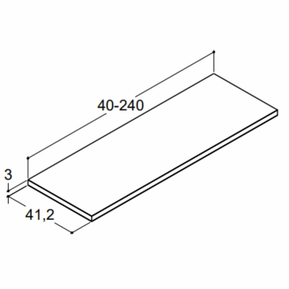 Dansani Calidris benkeplate D41,2 B40-240cm Dansani Benkeplate bad