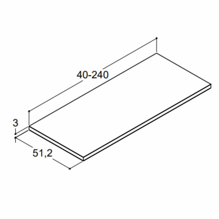 Dansani CALIDRIS Benkeplate B40-240xH3xD51cm