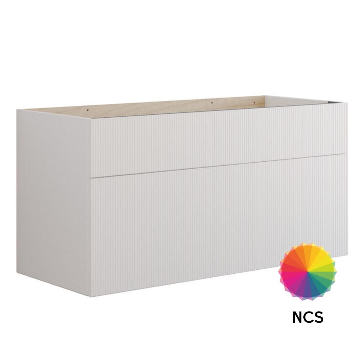 Dansani Calidris Rillet Servantskap D50cm 2 skuff ekstra høy underskuff NCS farge / 120cm Dansani Servantskap DA-C29-C099