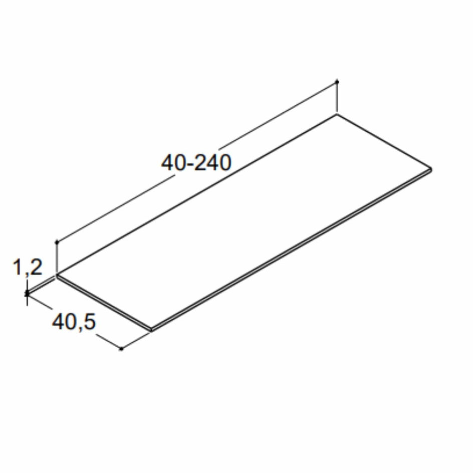 Dansani Calidris Shape Topplate D40,5 B40-240cm Dansani Benkeplate bad