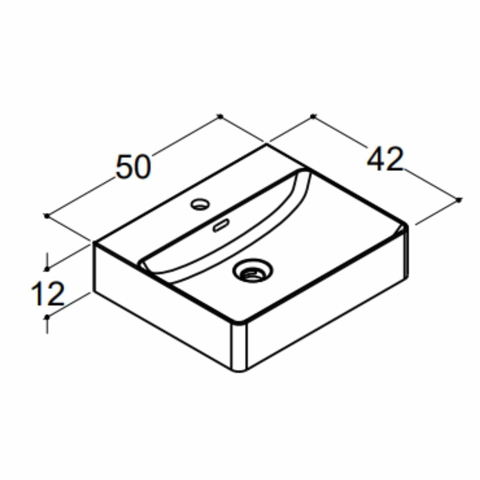Dansani Cube Servant Ø50cm, porselen Hvit blank Dansani Baderomsservant DA-101305003