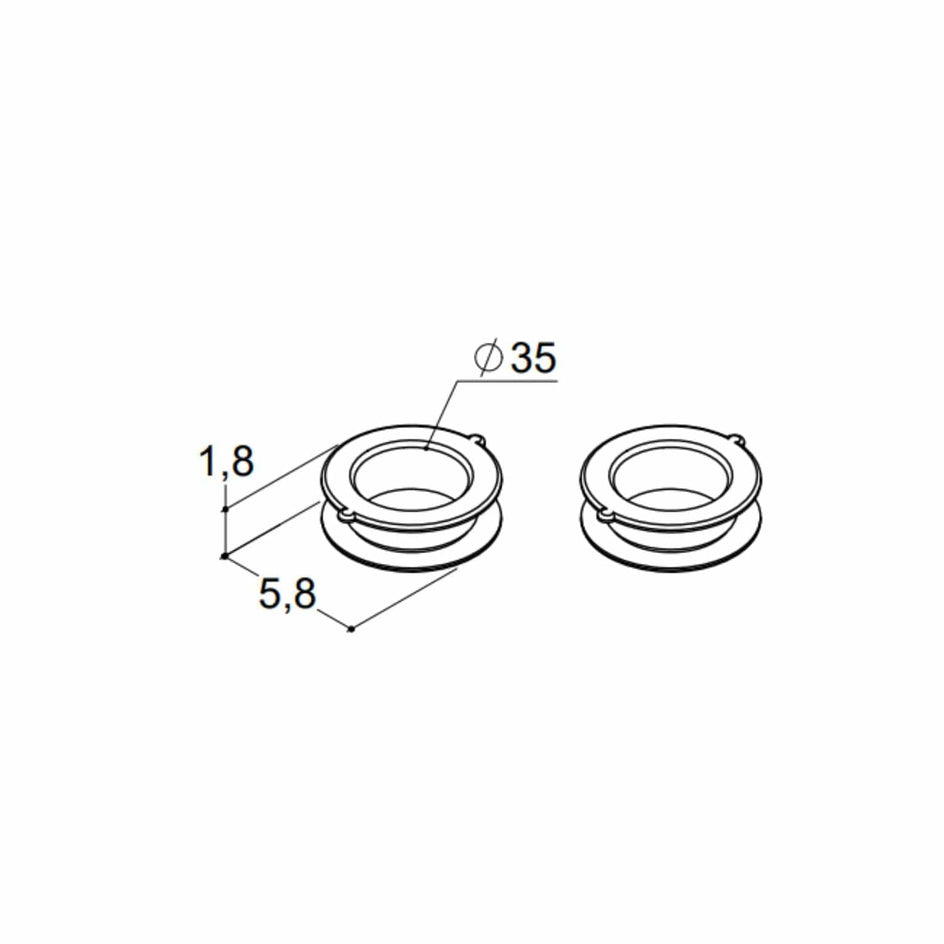 Dansani Dekkring Ø35mm Dansani Tilbehør baderomsinnredning DA-9541