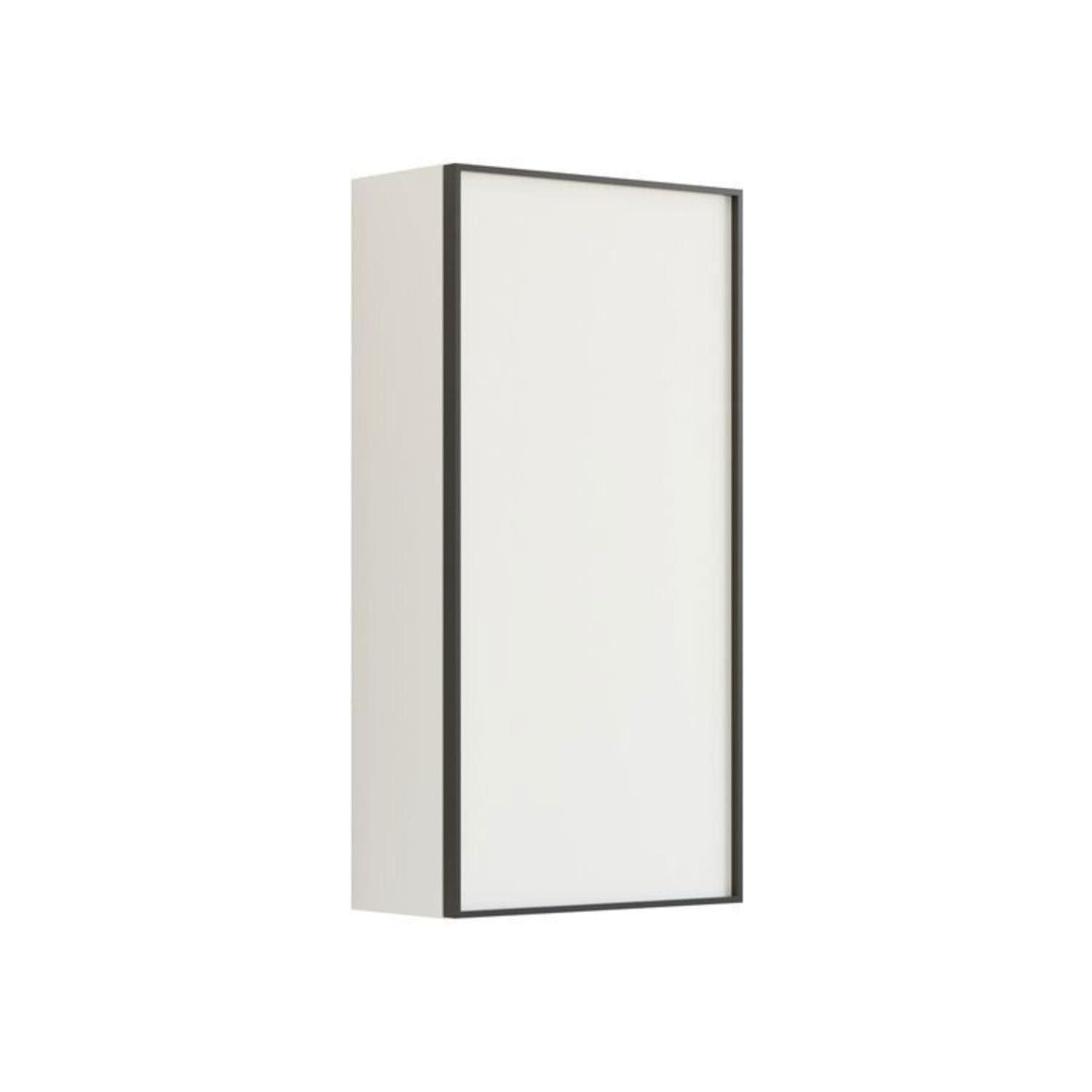 Dansani Inzo Alu-ramme svart Overskap 1 dør B40xH80xD19cm Hvit matt / Høyre hengslet Dansani Sideskap bad DA-U42-8110