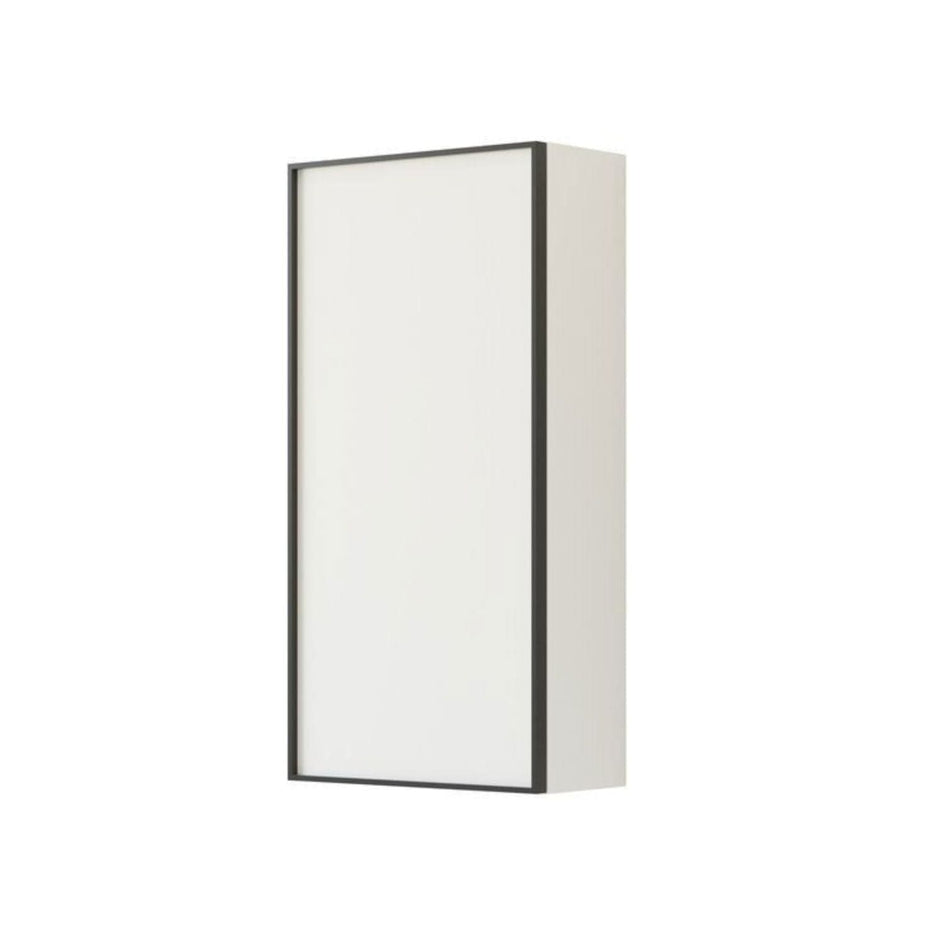 Dansani Inzo Alu-ramme svart Overskap 1 dør B40xH80xD19cm Hvit matt / Venstre hengslet Dansani Sideskap bad DA-U42-8210