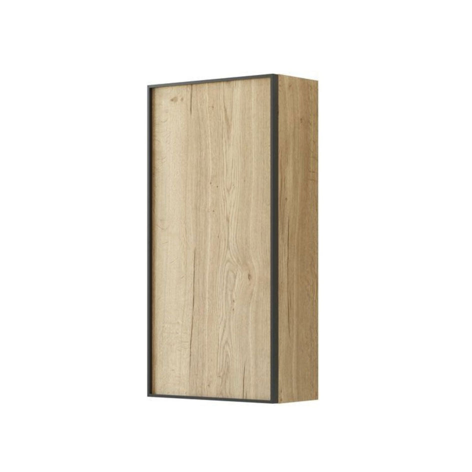 Dansani Inzo Alu-ramme svart Overskap 1 dør B40xH80xD19cm Natur eik / Venstre hengslet Dansani Sideskap bad DA-U42-8249
