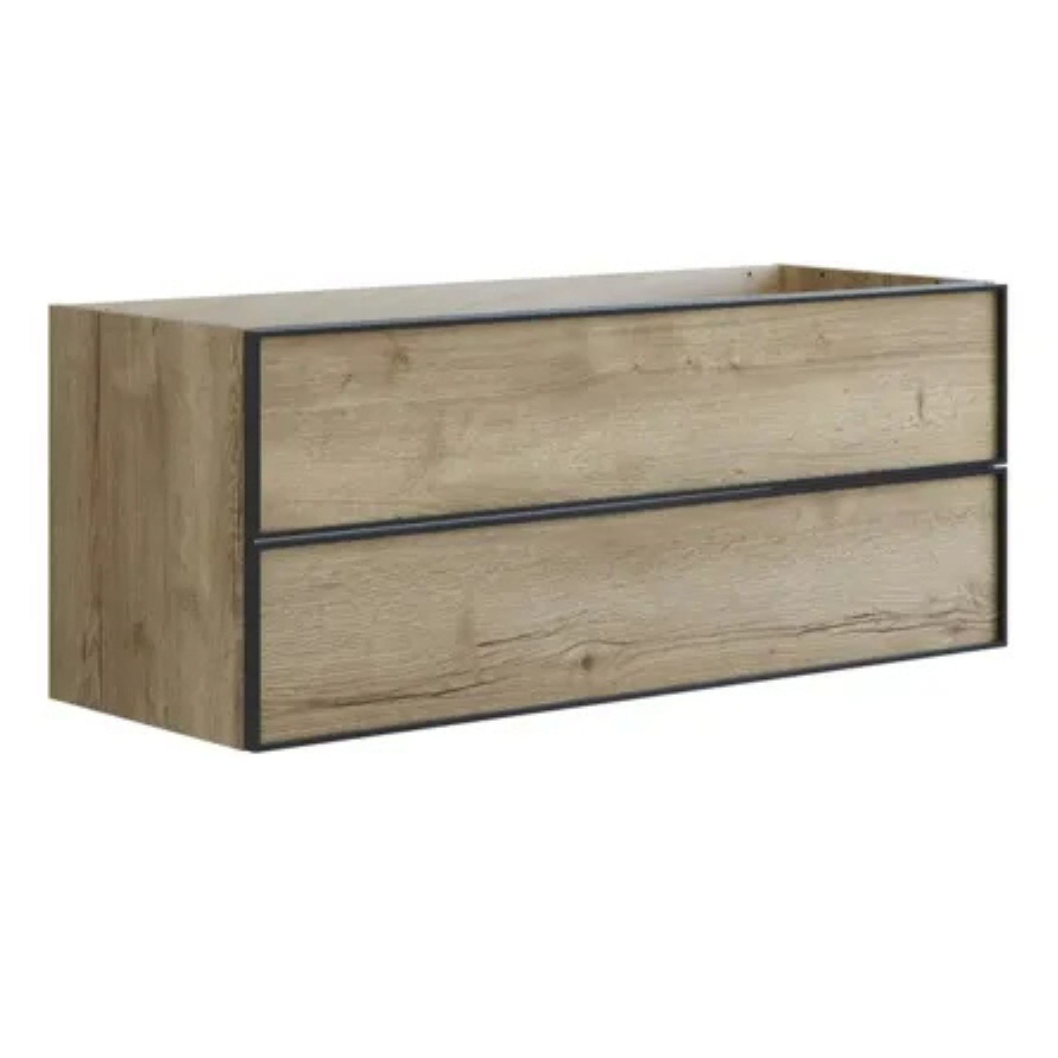 Dansani Inzo Alu-ramme Svart Servantskap 2 Skuff H48cm Natur eik / 120cm dobbel Dansani Servantskap DA-U23-8049