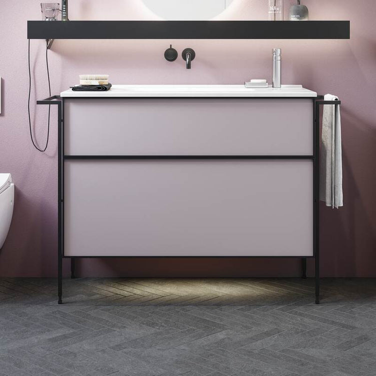 Dansani Inzo Alu-ramme Svart Servantskap 2 Skuff H48cm