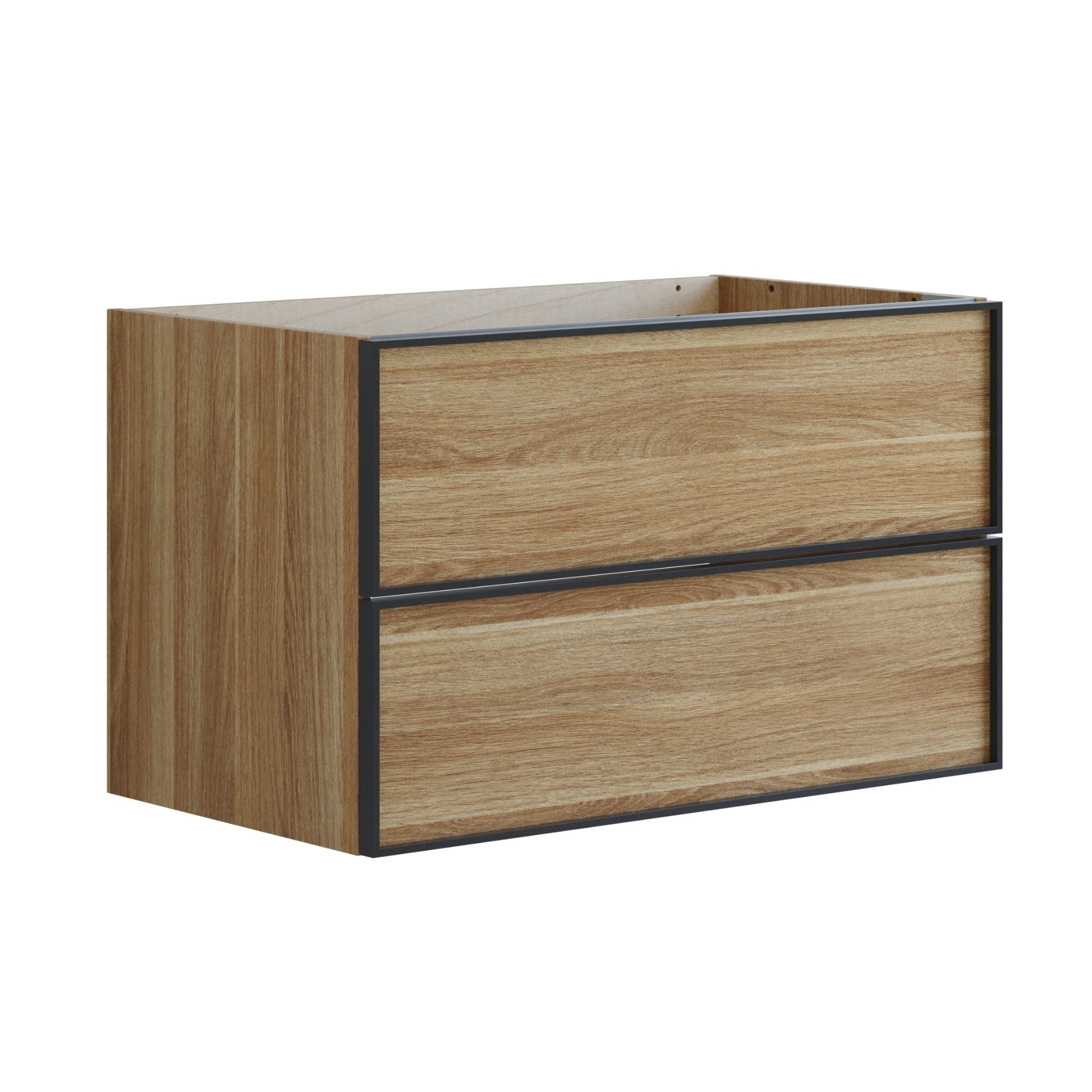 Dansani Inzo Alu-ramme Svart Servantskap 2 Skuff H48cm Varm eik / 80cm Dansani Servantskap DA-U20-8055
