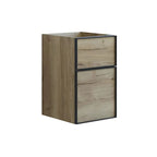 Dansani Inzo Alu-ramme svart Underskap 2 skuff B40xH48-64xD44cm