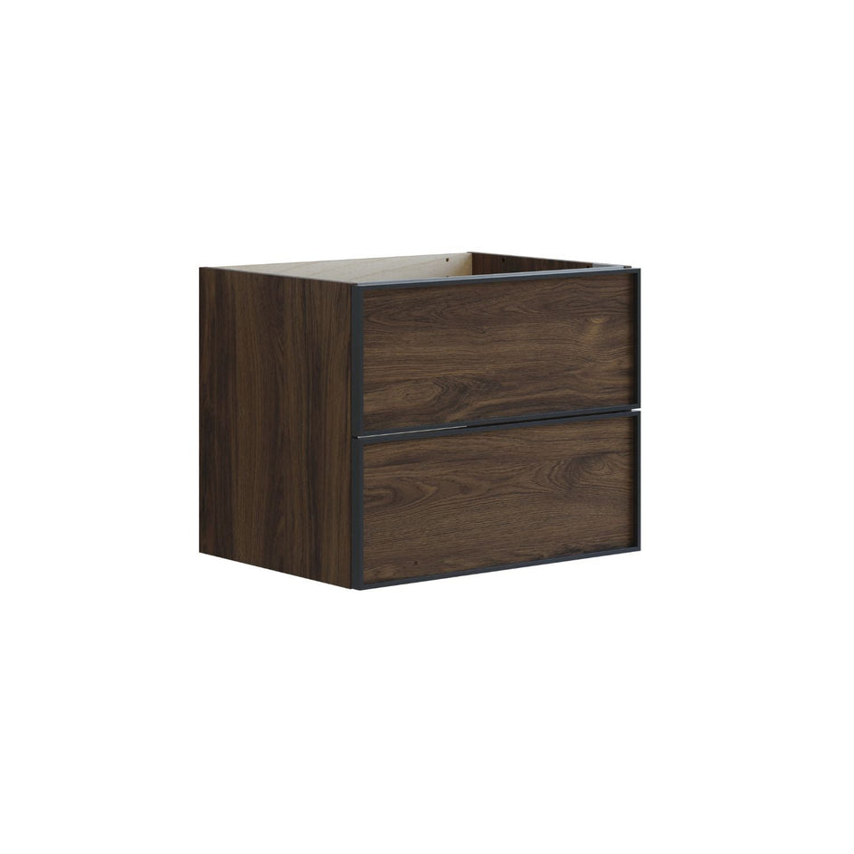 Dansani Inzo Alu-ramme svart Underskap 2 skuff B60-120xH48xD44cm Brun eik / 60cm Dansani Sideskap bad DA-U33-8052