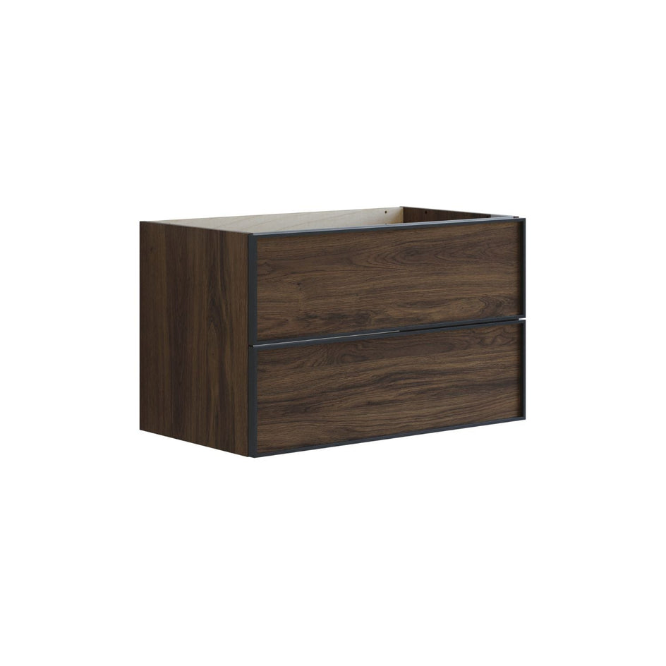 Dansani Inzo Alu-ramme svart Underskap 2 skuff B60-120xH48xD44cm Brun eik / 80cm Dansani Sideskap bad DA-U34-8052