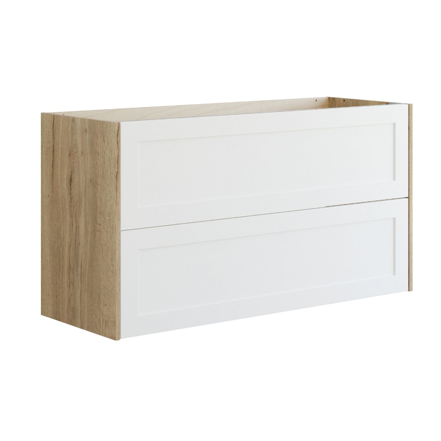 Dansani Inzo Classic Ramme Servantskap 2 skuff B60-120xH64xD44cm Natur eik/hvit matt / 120 cm dobbel Dansani Servantskap DA-T10-3014
