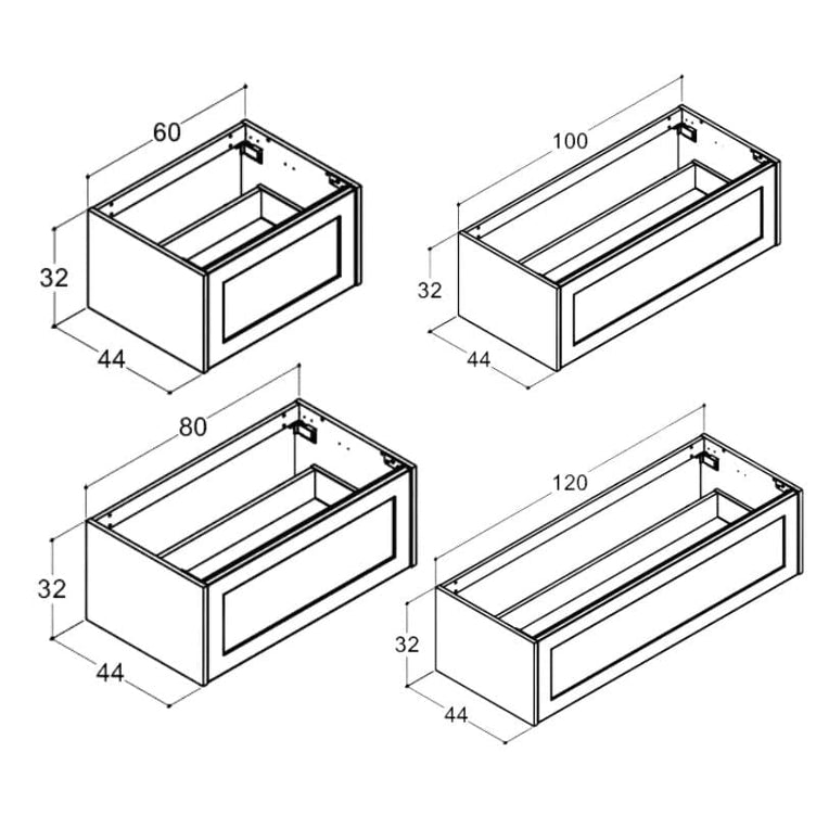 Dansani Inzo Classic Ramme Skap 1 skuff B60-120xH32xD44cm