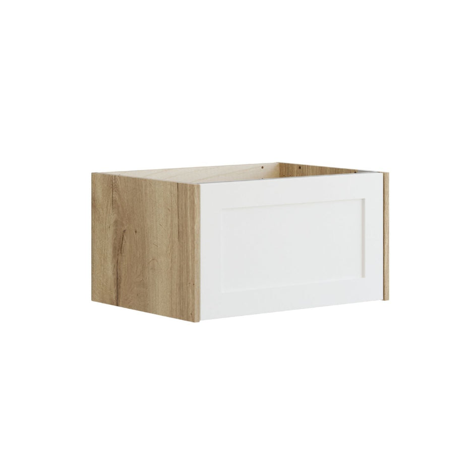 Dansani Inzo Ramme Skap 1 skuff B60-120xH32xD44cm Natur eik/hvit matt / 60cm Dansani Sideskap bad DA-T11-3014