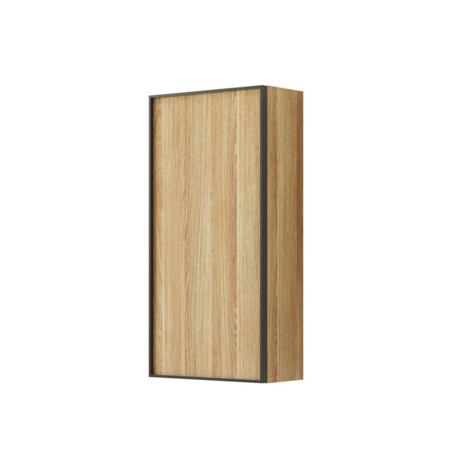 Dansani Inzo Urban Alu-ramme svart Overskap 1 dør B40xH80xD19cm Varm eik / Venstre hengslet Dansani Sideskap bad DA-U42-8255
