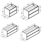 Dansani Inzo Urban Alu-ramme svart Underskap 2 skuff B60-120xH48xD44cm