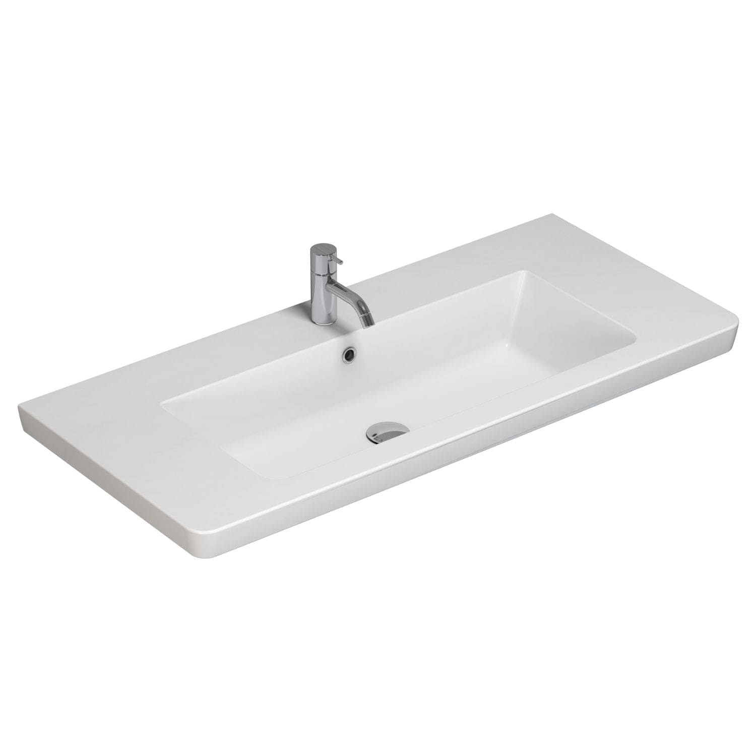 Dansani Larghetto Servant B60-120xH5xD46,5cm - med kranhull Hvit blank / 100cm Dansani Baderomsservant DA-538510003